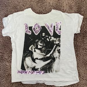 hot pink letter love shirt with a photo of a rose!